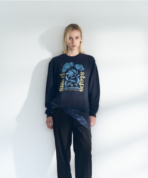 Muel Chic（ミュエルシック）の「Step sweat CS　ステップスウェットカットソー（スウェット・レディース・ベージュ/ネイビー/杢グレー/ブラック・FREE）」の12枚目の写真