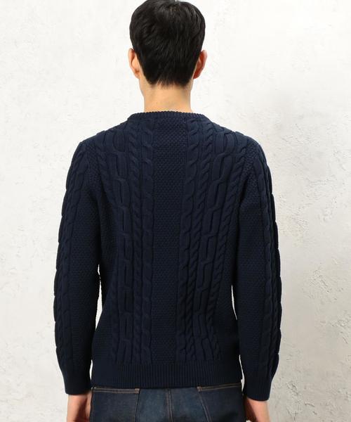 green label relaxing（グリーンレーベルリラクシング）の「KC BULKY CO/AC ARAN C/N ニット◆（ニット/セーター・メンズ・ベージュ/ネイビー/ホワイト・MEDIUM/SMALL/X-LARGE/LARGE）」の12枚目の写真