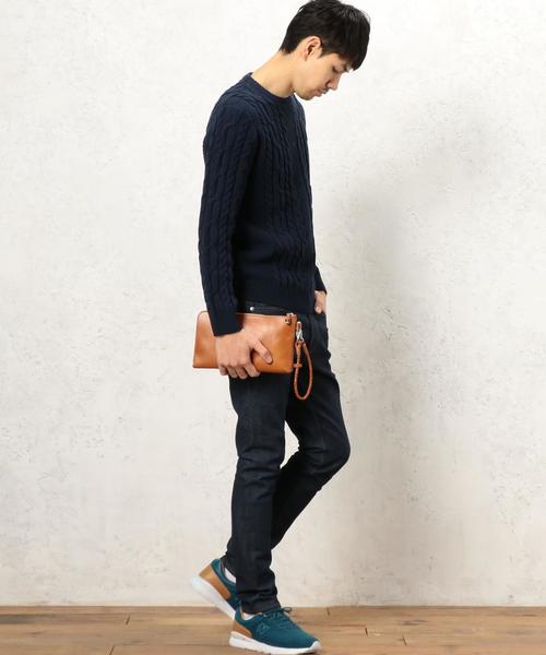 green label relaxing（グリーンレーベルリラクシング）の「KC BULKY CO/AC ARAN C/N ニット◆（ニット/セーター・メンズ・ベージュ/ネイビー/ホワイト・MEDIUM/SMALL/X-LARGE/LARGE）」の15枚目の写真