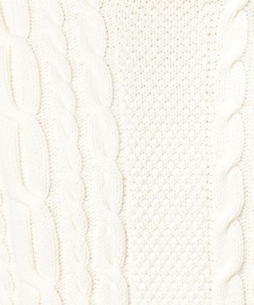 green label relaxing（グリーンレーベルリラクシング）の「KC BULKY CO/AC ARAN C/N ニット◆（ニット/セーター・メンズ・ベージュ/ネイビー/ホワイト・MEDIUM/SMALL/X-LARGE/LARGE）」の9枚目の写真