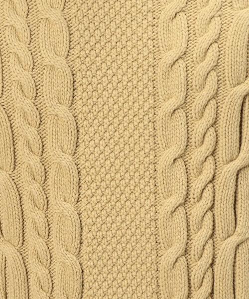 green label relaxing（グリーンレーベルリラクシング）の「KC BULKY CO/AC ARAN C/N ニット◆（ニット/セーター・メンズ・ベージュ/ネイビー/ホワイト・MEDIUM/SMALL/X-LARGE/LARGE）」の4枚目の写真