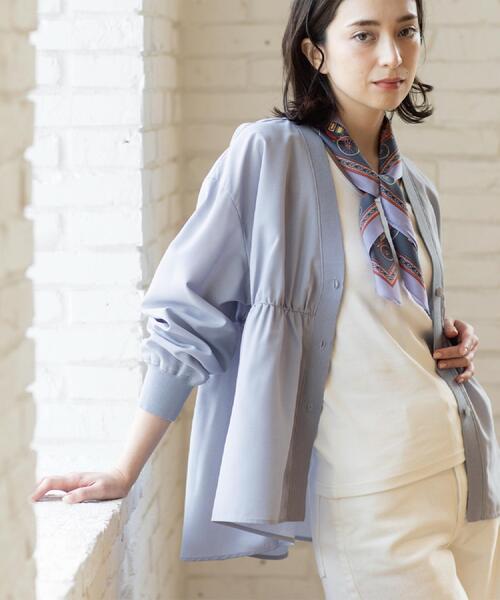 OPAQUE.CLIP（オペークドットクリップ）の「ブラウス風Vネックカーディガン【洗濯機OK】（カーディガン/ボレロ・レディース・ブラック/グレー/オフホワイト・40/38）」の15枚目の写真