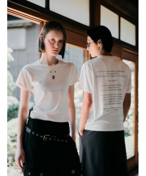 CREO STORE(クレオストア)の「【TAJEN:T】CONCEPT EYELET TEE/コンセプト アイレットTシャツ(Tシャツ/カットソー・レディース・チャコールグレー/ホワイト・2/1)」の2枚目の写真