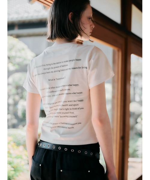 CREO STORE(クレオストア)の「【TAJEN:T】CONCEPT EYELET TEE/コンセプト アイレットTシャツ(Tシャツ/カットソー・レディース・チャコールグレー/ホワイト・2/1)」の4枚目の写真
