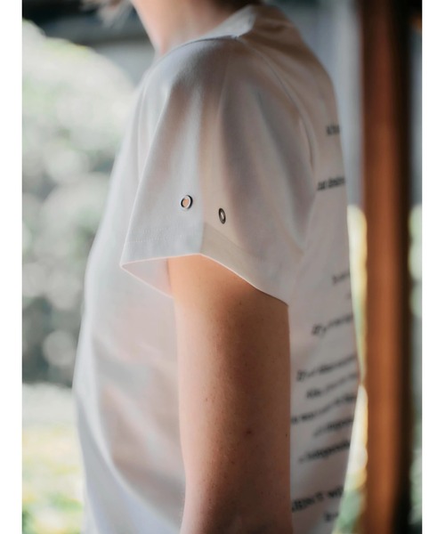 CREO STORE(クレオストア)の「【TAJEN:T】CONCEPT EYELET TEE/コンセプト アイレットTシャツ(Tシャツ/カットソー・レディース・チャコールグレー/ホワイト・2/1)」の5枚目の写真