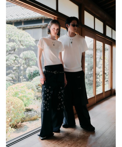 CREO STORE(クレオストア)の「【TAJEN:T】CONCEPT EYELET TEE/コンセプト アイレットTシャツ(Tシャツ/カットソー・レディース・チャコールグレー/ホワイト・2/1)」の7枚目の写真