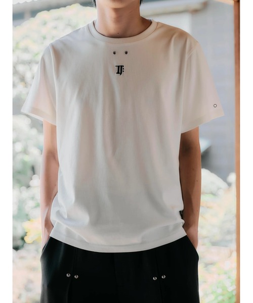 CREO STORE(クレオストア)の「【TAJEN:T】CONCEPT EYELET TEE/コンセプト アイレットTシャツ(Tシャツ/カットソー・レディース・チャコールグレー/ホワイト・2/1)」の8枚目の写真