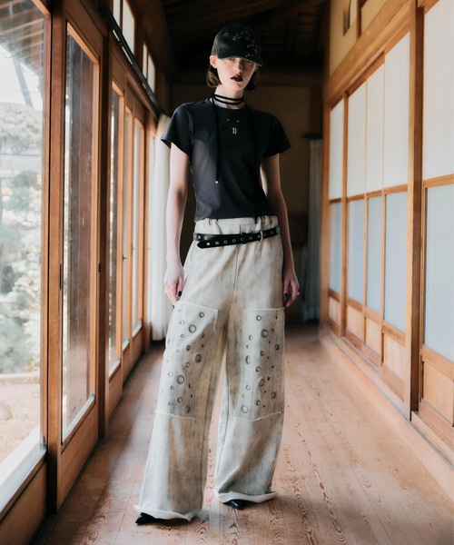 CREO STORE(クレオストア)の「【TAJEN:T】CONCEPT EYELET TEE/コンセプト アイレットTシャツ(Tシャツ/カットソー・レディース・チャコールグレー/ホワイト・2/1)」の13枚目の写真