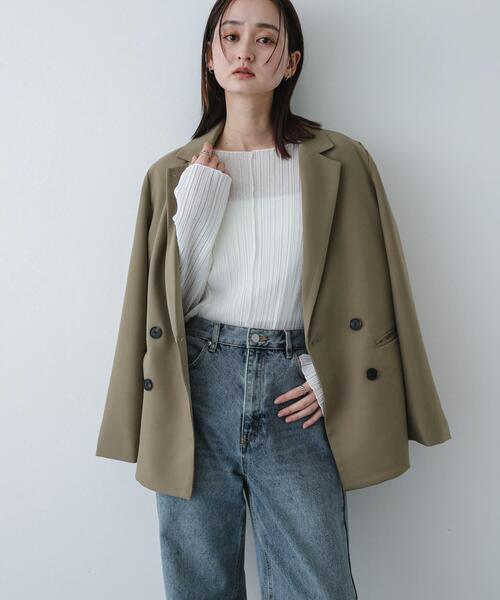 SENSE OF PLACE by URBAN RESEARCH（センスオブプレイスバイアーバンリサーチ）の「スラブシアープリーツトップ（Tシャツ/カットソー・レディース・ブラック/オフホワイト/ピンク・ONE）」の2枚目の写真