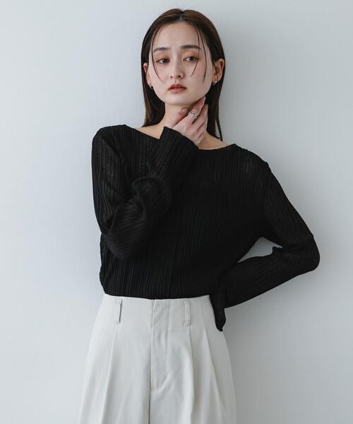 SENSE OF PLACE by URBAN RESEARCH（センスオブプレイスバイアーバンリサーチ）の「スラブシアープリーツトップ（Tシャツ/カットソー・レディース・ブラック/オフホワイト/ピンク・ONE）」の10枚目の写真