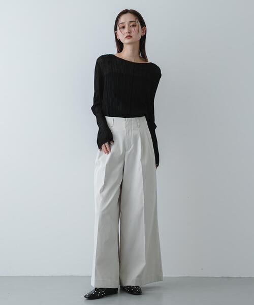 SENSE OF PLACE by URBAN RESEARCH（センスオブプレイスバイアーバンリサーチ）の「スラブシアープリーツトップ（Tシャツ/カットソー・レディース・ブラック/オフホワイト/ピンク・ONE）」の13枚目の写真