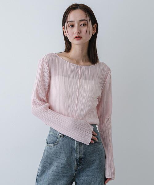 SENSE OF PLACE by URBAN RESEARCH（センスオブプレイスバイアーバンリサーチ）の「スラブシアープリーツトップ（Tシャツ/カットソー・レディース・ブラック/オフホワイト/ピンク・ONE）」の17枚目の写真