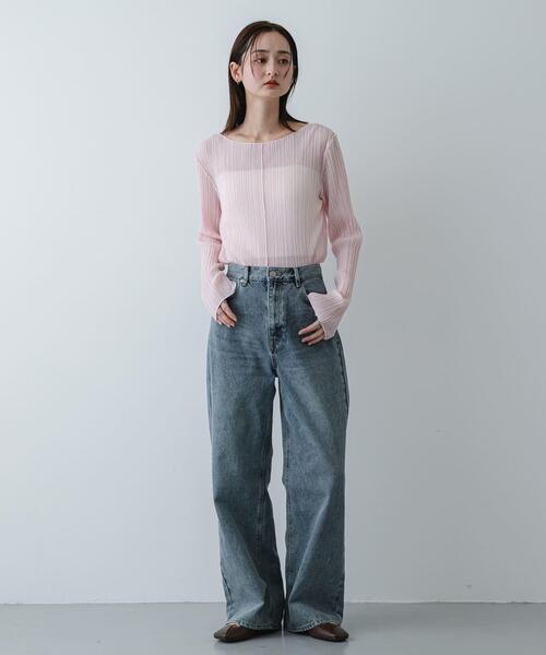 SENSE OF PLACE by URBAN RESEARCH（センスオブプレイスバイアーバンリサーチ）の「スラブシアープリーツトップ（Tシャツ/カットソー・レディース・ブラック/オフホワイト/ピンク・ONE）」の19枚目の写真