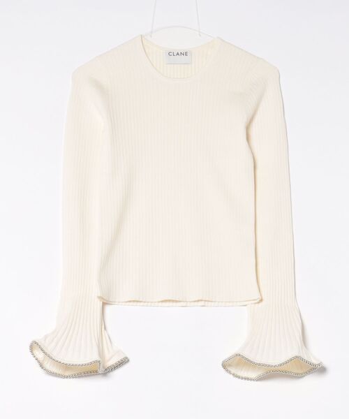 CLANE（クラネ）の「CLANE/クラネ/FRILL SLEEVE KNIT TOPS（ニット/セーター・レディース・ホワイト/その他18/ブラック・1）」の22枚目の写真