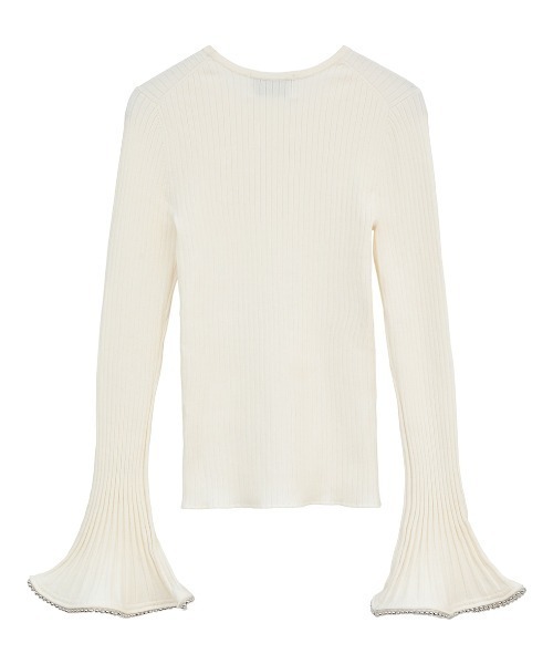 CLANE（クラネ）の「CLANE/クラネ/FRILL SLEEVE KNIT TOPS（ニット/セーター・レディース・ホワイト/その他18/ブラック・1）」の4枚目の写真