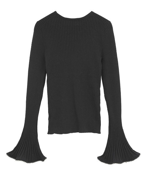 CLANE（クラネ）の「CLANE/クラネ/FRILL SLEEVE KNIT TOPS（ニット/セーター・レディース・ホワイト/その他18/ブラック・1）」の10枚目の写真