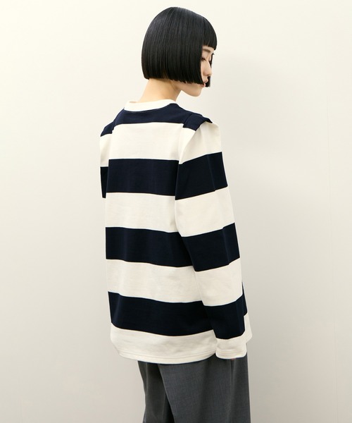 PHEENY(フィーニー)の「【PHEENY(フィーニー)】別注 Heavy weight border tucked sleeve(Tシャツ/カットソー・レディース・ネイビー/ボルドー・FREE)」の9枚目の写真