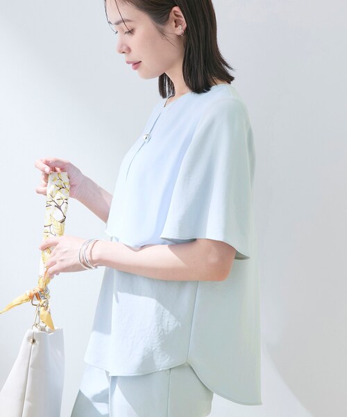 INDIVI（インディヴィ）の「【着る日傘】シフォンドッキングブラウス（シャツ/ブラウス・レディース・サックスブルー/ブラック/ライトグレー系5/ネイビー・38/36/40/03/19/15 /13/05）」の11枚目の写真