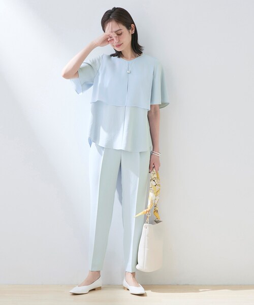 INDIVI（インディヴィ）の「【着る日傘】シフォンドッキングブラウス（シャツ/ブラウス・レディース・サックスブルー/ブラック/ライトグレー系5/ネイビー・38/36/40/03/19/15 /13/05）」の12枚目の写真