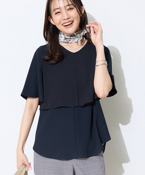 INDIVI（インディヴィ）の「【着る日傘】シフォンドッキングブラウス（シャツ/ブラウス・レディース・サックスブルー/ブラック/ライトグレー系5/ネイビー・38/36/40/03/19/15 /13/05）」の14枚目の写真