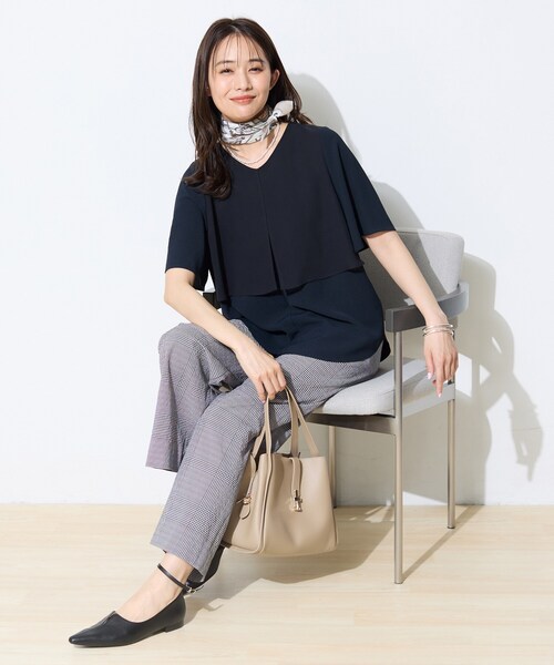 INDIVI（インディヴィ）の「【着る日傘】シフォンドッキングブラウス（シャツ/ブラウス・レディース・サックスブルー/ブラック/ライトグレー系5/ネイビー・38/36/40/03/19/15 /13/05）」の15枚目の写真