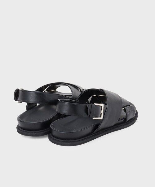 INDIVI（インディヴィ）の「【合皮】クロスデザインサンダル（サンダル・レディース・オリーブ系3/ブラック・45/35/25）」の5枚目の写真