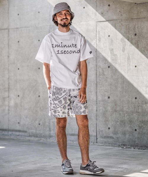 1minute 1second(ワンミニットワンセカンド)の「mp14695-bandana print shrink shorts ショートパンツ(1M26N160)(その他パンツ・メンズ・ブルー/ホワイト/ブラック・L/M/S/XL)」の4枚目の写真