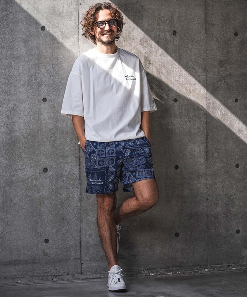 1minute 1second(ワンミニットワンセカンド)の「mp14695-bandana print shrink shorts ショートパンツ(1M26N160)(その他パンツ・メンズ・ブルー/ホワイト/ブラック・L/M/S/XL)」の12枚目の写真