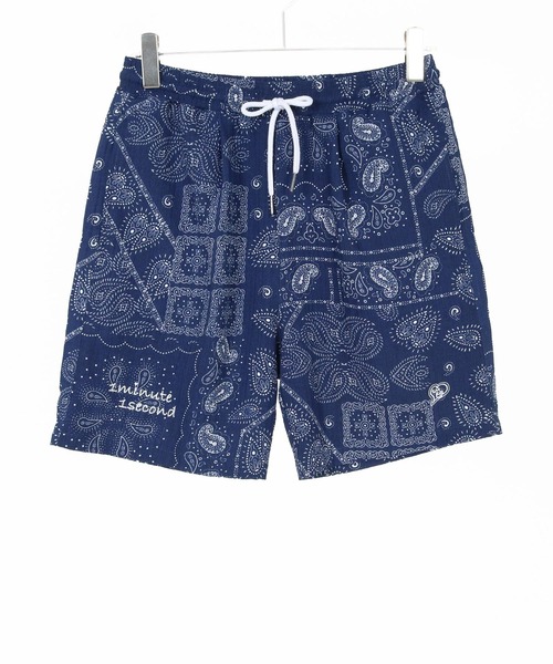1minute 1second(ワンミニットワンセカンド)の「mp14695-bandana print shrink shorts ショートパンツ(1M26N160)(その他パンツ・メンズ・ブルー/ホワイト/ブラック・L/M/S/XL)」の20枚目の写真