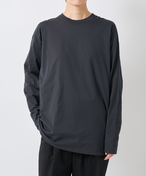 Spick & Span(スピックアンドスパン)の「《追加3》ナチュラルダイLONG Tシャツ(Tシャツ/カットソー・レディース・チャコールグレー/ホワイト・FREE)」の1枚目の写真