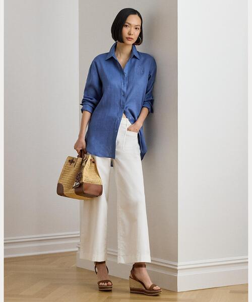 LAUREN RALPH LAUREN（ローレン ラルフ ローレン）の「リラックス フィット リネン シャツ（シャツ/ブラウス・レディース・ブルー・L/XS/XXS/S/M）」の7枚目の写真
