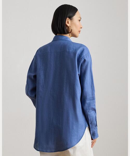 LAUREN RALPH LAUREN（ローレン ラルフ ローレン）の「リラックス フィット リネン シャツ（シャツ/ブラウス・レディース・ブルー・L/XS/XXS/S/M）」の5枚目の写真