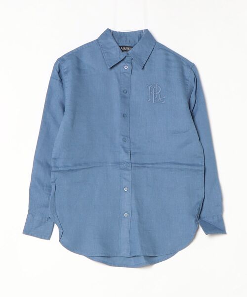 LAUREN RALPH LAUREN（ローレン ラルフ ローレン）の「リラックス フィット リネン シャツ（シャツ/ブラウス・レディース・ブルー・L/XS/XXS/S/M）」の2枚目の写真