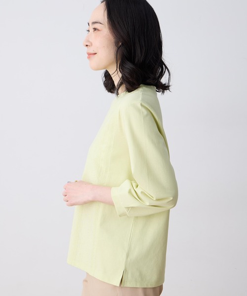 DECOY SINCE 1981（デコイシンスイチキュウハチイチ）の「刺しゅうレースドッキングプルオーバー【大きいサイズあり】（Tシャツ/カットソー・レディース・イエロー/ネイビー/ホワイト・M/L/LL/3L/4L）」の6枚目の写真