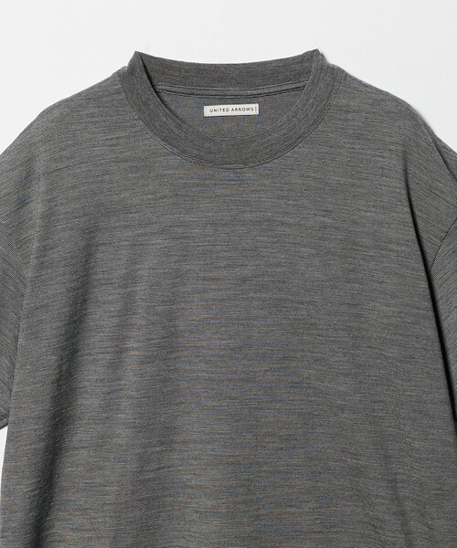 UNITED ARROWS（ユナイテッドアローズ）の「ウール マイクロボーダーTシャツ（Tシャツ/カットソー・メンズ・ダークブラウン/ブラック・S/L/M/XL）」の7枚目の写真