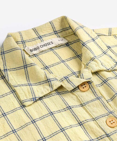 BOBO CHOSES(ボボショーズ)の「Spicy Window Pane 半袖シャツ【キッズ】(シャツ/ブラウス・キッズ・イエロー・100/120/110/130)」の2枚目の写真