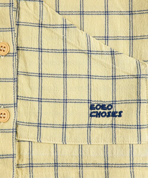 BOBO CHOSES(ボボショーズ)の「Spicy Window Pane 半袖シャツ【キッズ】(シャツ/ブラウス・キッズ・イエロー・100/120/110/130)」の3枚目の写真