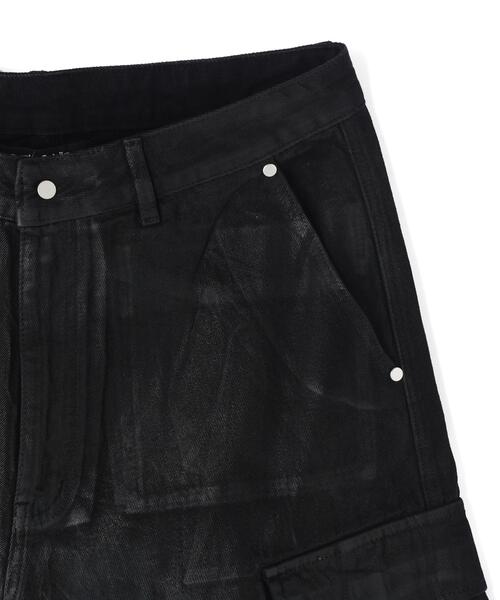 DANKE SCHON(ダンケシェーン)の「DankeSchon/ダンケシェーン/11oz RUBBER COATED CARGO SHORTS(カーゴパンツ・メンズ・ブラック・M/L)」の7枚目の写真