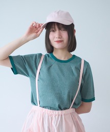 bulle de savon | コットン/ポリエステル ボーダー ニットTシャツ(ニット/セーター)