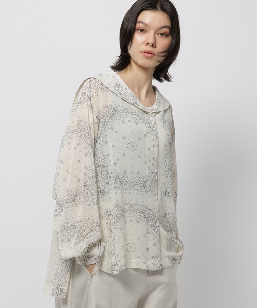 niko and...（ニコアンド）の「バンダナセーラーブラウス（シャツ/ブラウス・レディース・アイボリー/ネイビー・FREE）」の2枚目の写真