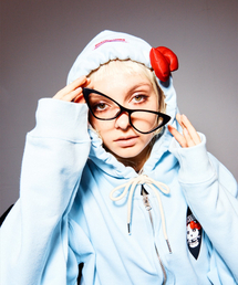 HIGHTIDEFRANKIE（ハイタイドフランキー）の「MEOWSFITS Crop Wire Zip-Up Hoodie Sky Blue（パーカー）」