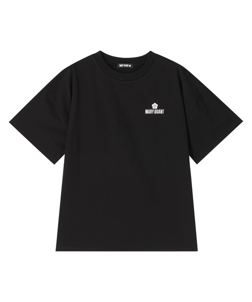 マリークワント　オーガニックコットンTシャツ　ブラック　ビッグサイズ シンプルロゴビッグ Tシャツ（Tシャツ/カットソー）｜MARY QUANT