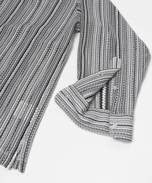 ITEMS URBANRESEARCH(アイテムズ アーバンリサーチ)の「マルチストライプレースオープンカラーシャツ(シャツ/ブラウス・メンズ・ブルー/ブラック/グリーン・LARGE/MEDIUM)」の17枚目の写真