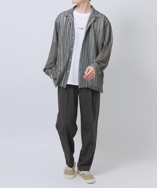 ITEMS URBANRESEARCH(アイテムズ アーバンリサーチ)の「マルチストライプレースオープンカラーシャツ(シャツ/ブラウス・メンズ・ブルー/ブラック/グリーン・LARGE/MEDIUM)」の22枚目の写真