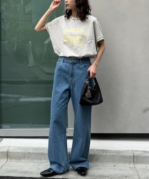 CIAOPANIC TYPY(チャオパニックティピー)の「アシッド加工裏毛フレンチスリーブロゴトップス(Tシャツ/カットソー・レディース・サックスブルー/チャコールグレー/グレー・ONE SIZE)」の7枚目の写真