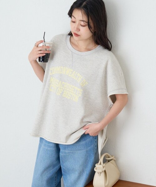 CIAOPANIC TYPY(チャオパニックティピー)の「アシッド加工裏毛フレンチスリーブロゴトップス(Tシャツ/カットソー・レディース・サックスブルー/チャコールグレー/グレー・ONE SIZE)」の10枚目の写真
