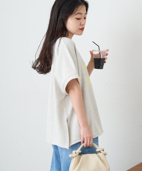 CIAOPANIC TYPY(チャオパニックティピー)の「アシッド加工裏毛フレンチスリーブロゴトップス(Tシャツ/カットソー・レディース・サックスブルー/チャコールグレー/グレー・ONE SIZE)」の12枚目の写真