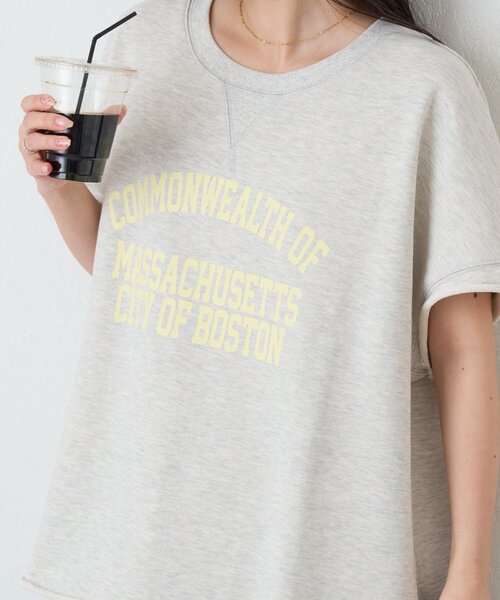 CIAOPANIC TYPY(チャオパニックティピー)の「アシッド加工裏毛フレンチスリーブロゴトップス(Tシャツ/カットソー・レディース・サックスブルー/チャコールグレー/グレー・ONE SIZE)」の14枚目の写真