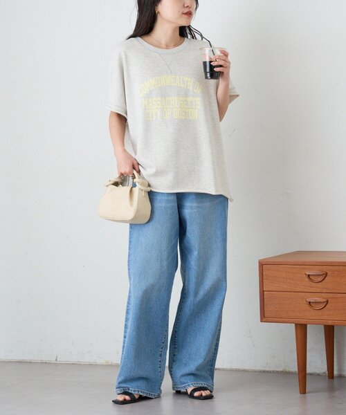 CIAOPANIC TYPY(チャオパニックティピー)の「アシッド加工裏毛フレンチスリーブロゴトップス(Tシャツ/カットソー・レディース・サックスブルー/チャコールグレー/グレー・ONE SIZE)」の15枚目の写真