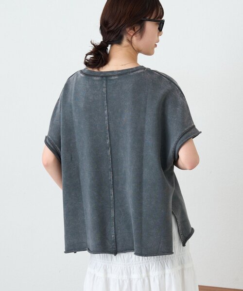 CIAOPANIC TYPY(チャオパニックティピー)の「アシッド加工裏毛フレンチスリーブロゴトップス(Tシャツ/カットソー・レディース・サックスブルー/チャコールグレー/グレー・ONE SIZE)」の21枚目の写真